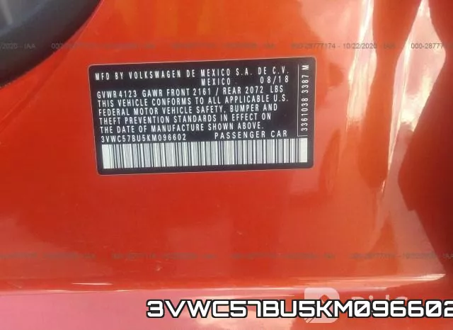 3VWC57BU5KM096602 фото 9