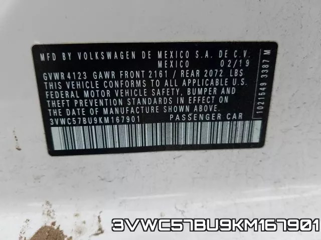 3VWC57BU9KM167901 фото 2