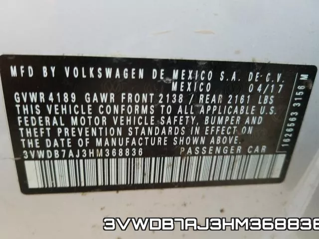 3VWDB7AJ3HM368836 фото 2