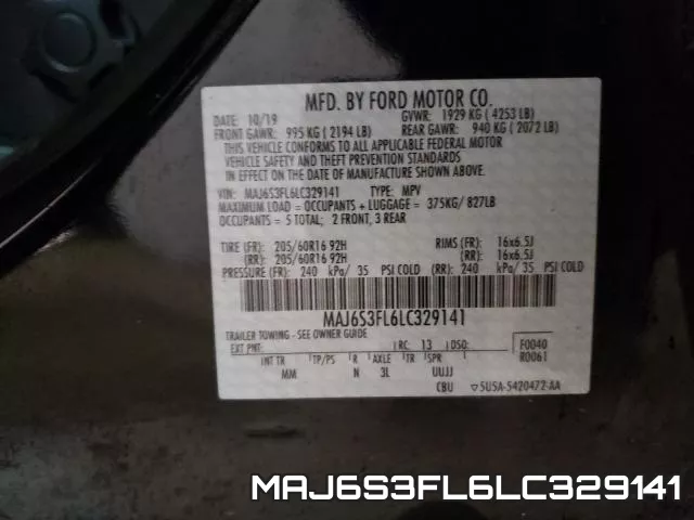 MAJ6S3FL6LC329141 фото 2
