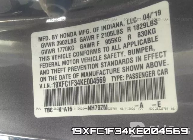 19XFC1F34KE004569 фото 10