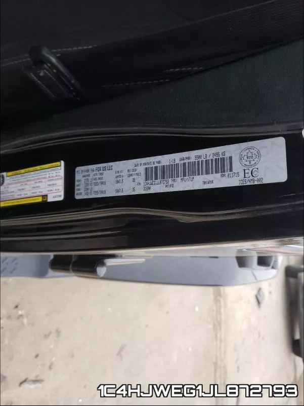 1C4HJWEG1JL872793 фото 2