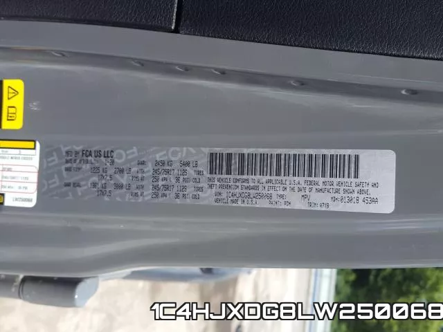 1C4HJXDG8LW250068 фото 2