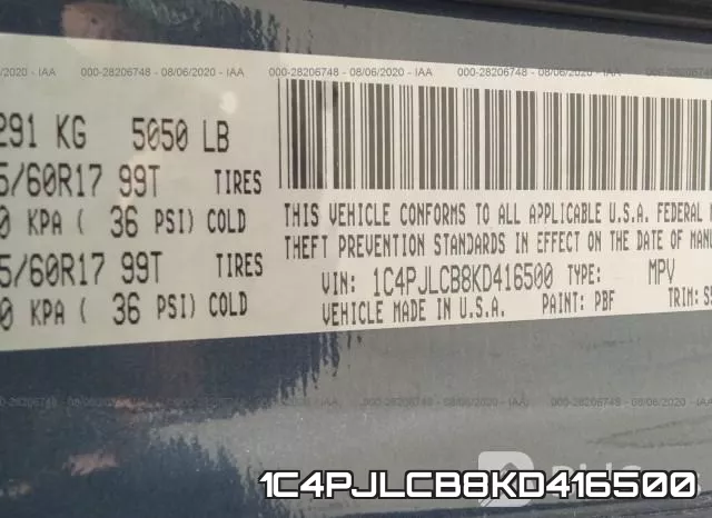 1C4PJLCB8KD416500 фото 10