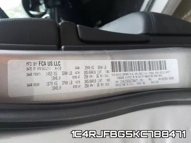 1C4RJFBG5KC788471 фото 2