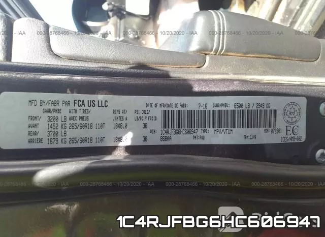 1C4RJFBG6HC606947 фото 10