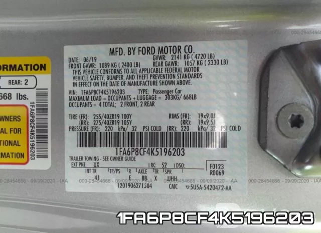 1FA6P8CF4K5196203 фото 9