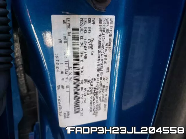 1FADP3H23JL204558 фото 2