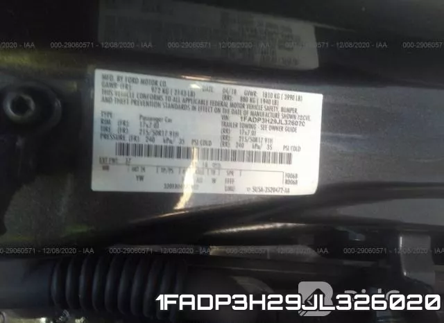 1FADP3H29JL326020 фото 10