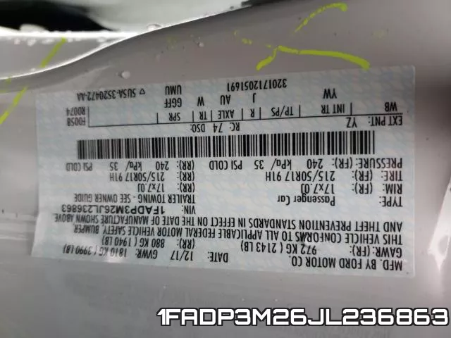 1FADP3M26JL236863 фото 2