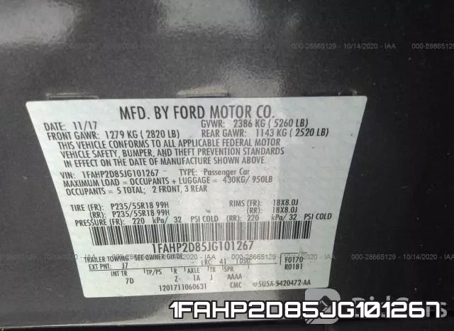 1FAHP2D85JG101267 фото 10