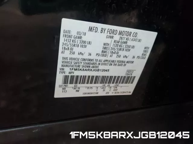 1FM5K8ARXJGB12045 фото 2