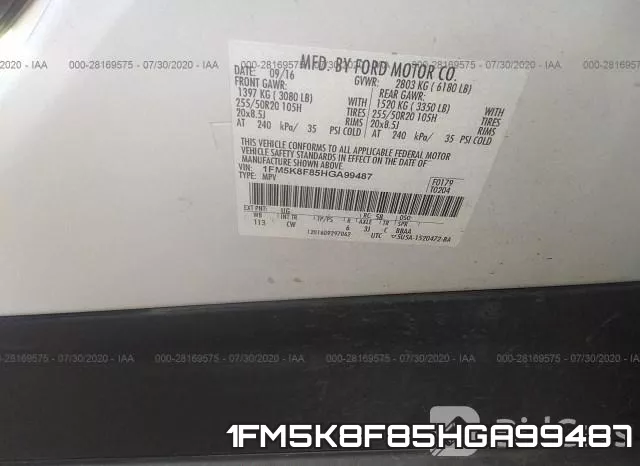 1FM5K8F85HGA99487 фото 10