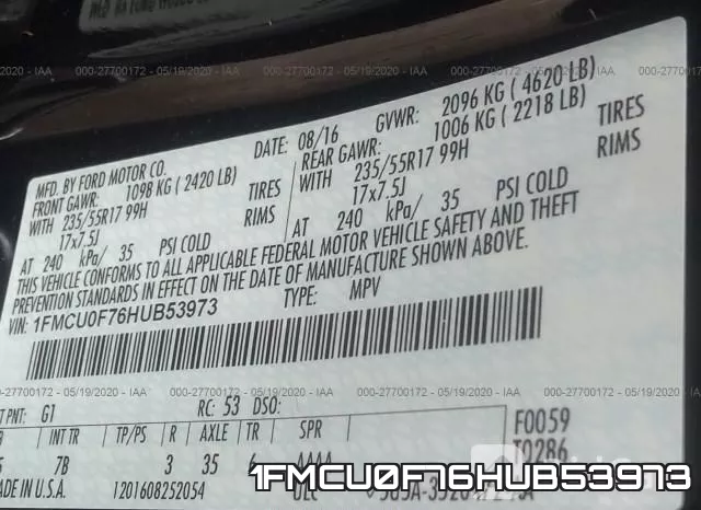 1FMCU0F76HUB53973 фото 8
