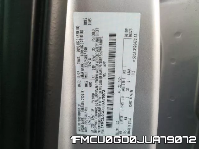 1FMCU0GD0JUA79072 фото 2