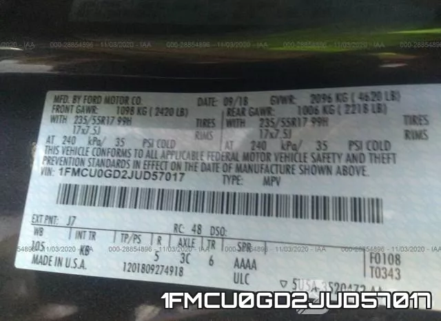 1FMCU0GD2JUD57017 фото 10
