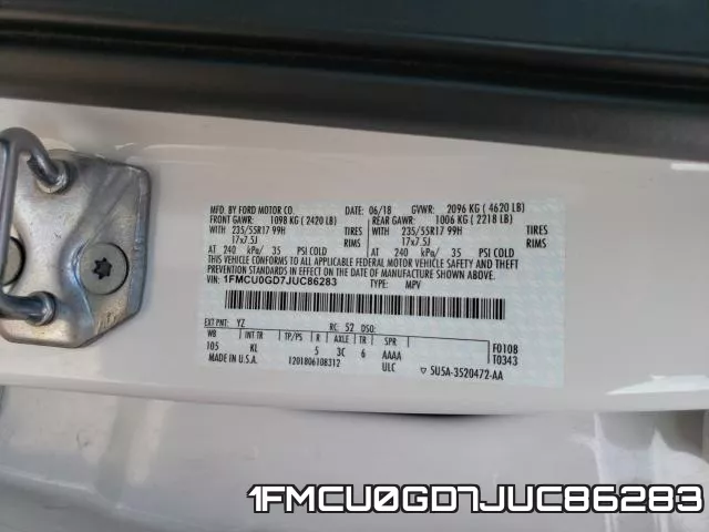 1FMCU0GD7JUC86283 фото 2