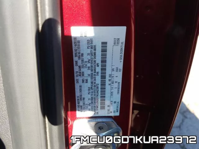 1FMCU0GD7KUA23972 фото 2