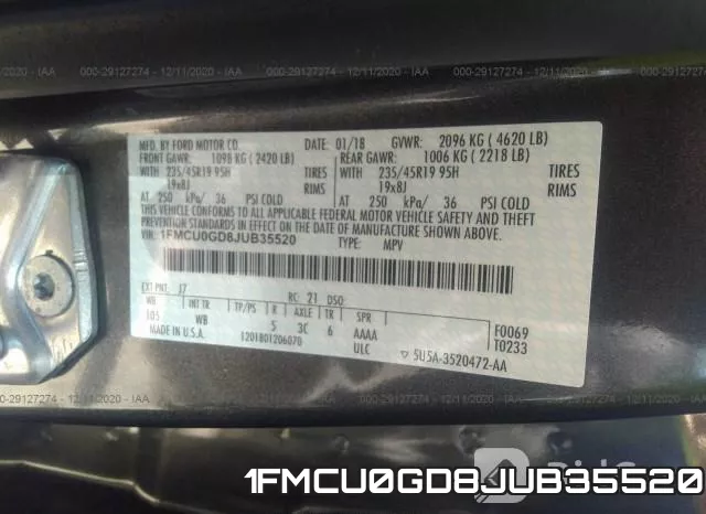 1FMCU0GD8JUB35520 фото 10