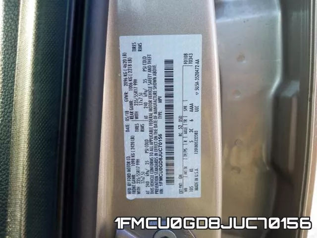 1FMCU0GD8JUC70156 фото 2