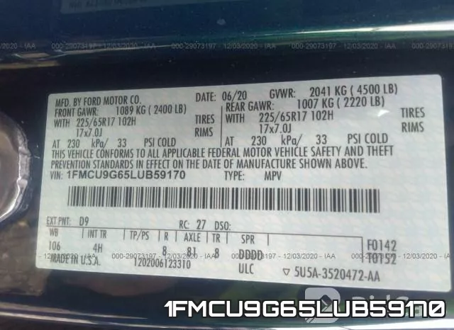 1FMCU9G65LUB59170 фото 10