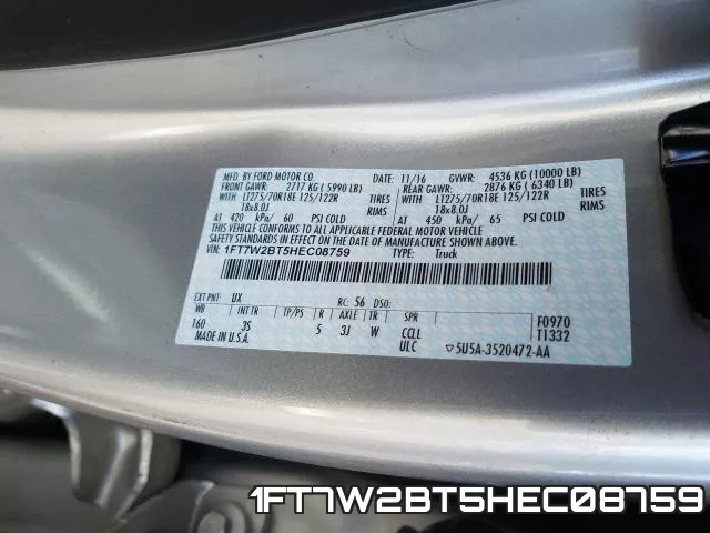 1FT7W2BT5HEC08759 фото 2