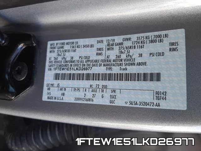 1FTEW1E51LKD26977 фото 2