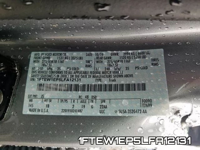 1FTEW1EP5LFA12131 фото 2