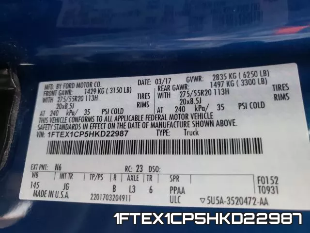 1FTEX1CP5HKD22987 фото 2