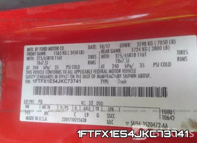 1FTFX1E54JKC73741 фото 10