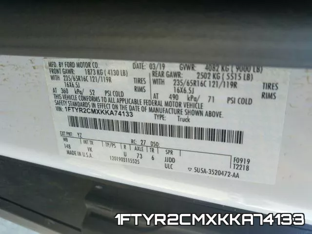 1FTYR2CMXKKA74133 фото 2