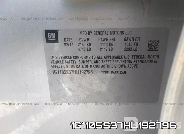 1G1105S37HU192796 фото 10