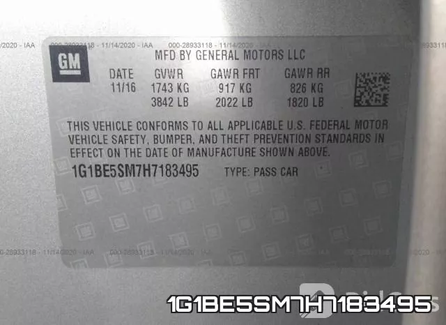 1G1BE5SM7H7183495 фото 8