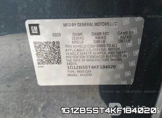 1G1ZB5ST4KF184020 фото 8
