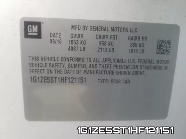 1G1ZE5ST1HF121151 фото 2