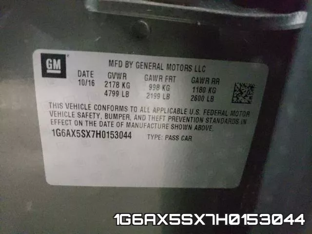 1G6AX5SX7H0153044 фото 2
