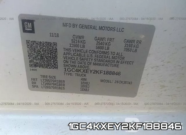 1GC4KXEY2KF188846 фото 8