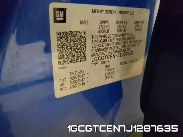 1GCGTCEN7J1287635 фото 2