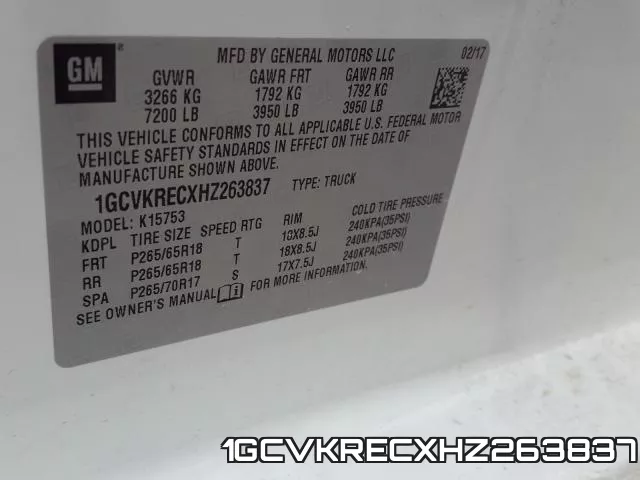 1GCVKRECXHZ263837 фото 2