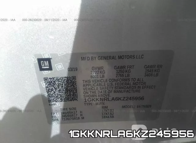 1GKKNRLA6KZ245956 фото 10