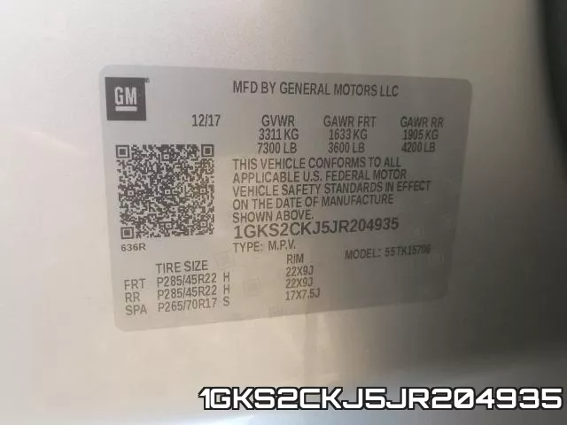1GKS2CKJ5JR204935 фото 2