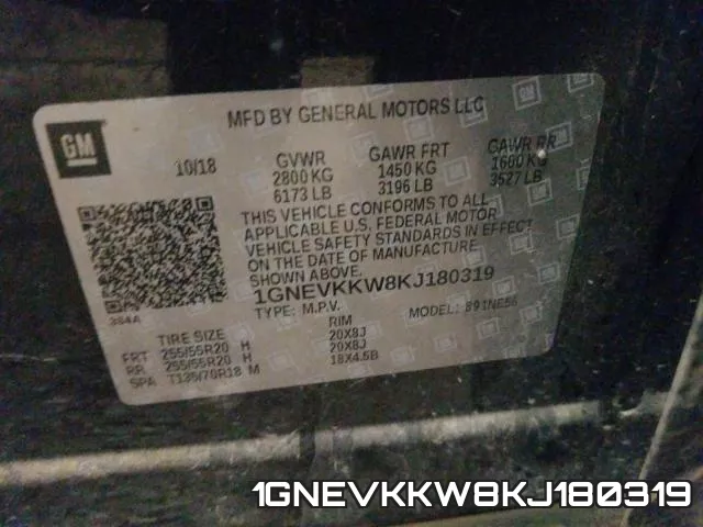 1GNEVKKW8KJ180319 фото 2