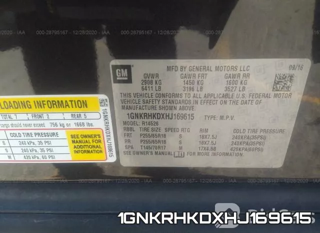 1GNKRHKDXHJ169615 фото 10