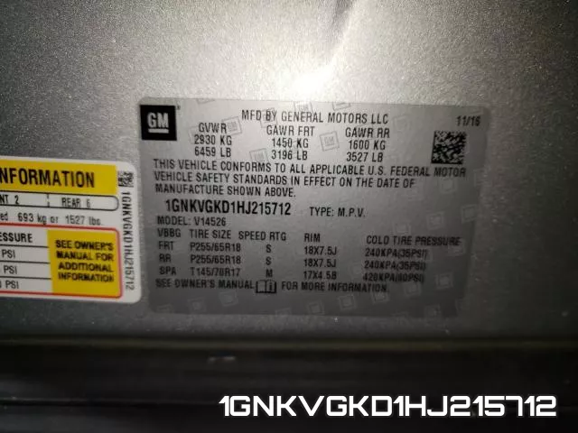1GNKVGKD1HJ215712 фото 2