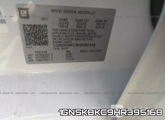 1GNSKBKC9HR395168 фото 10