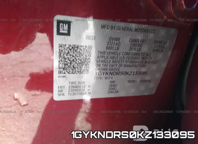 1GYKNDRS0KZ133095 фото 9