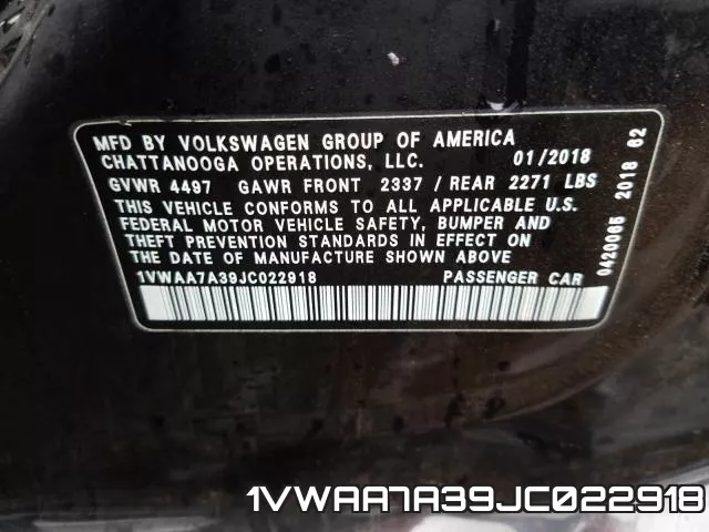 1VWAA7A39JC022918 фото 2
