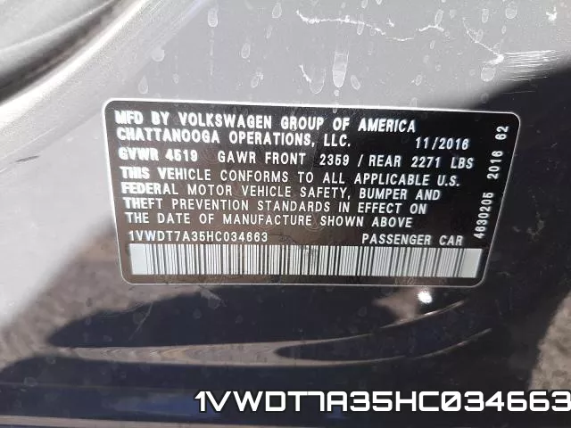1VWDT7A35HC034663 фото 2