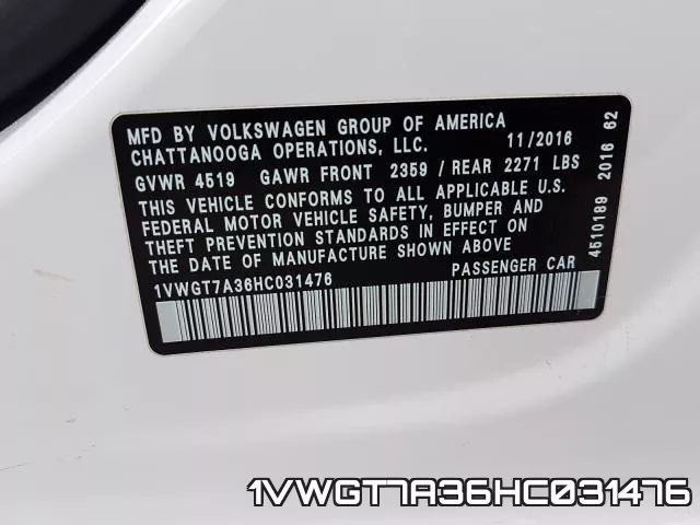 1VWGT7A36HC031476 фото 2