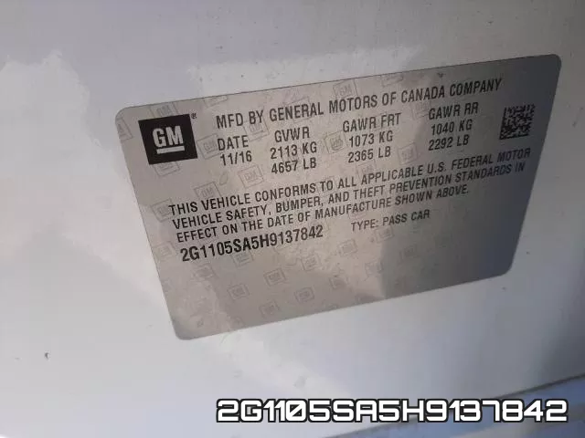 2G1105SA5H9137842 фото 2